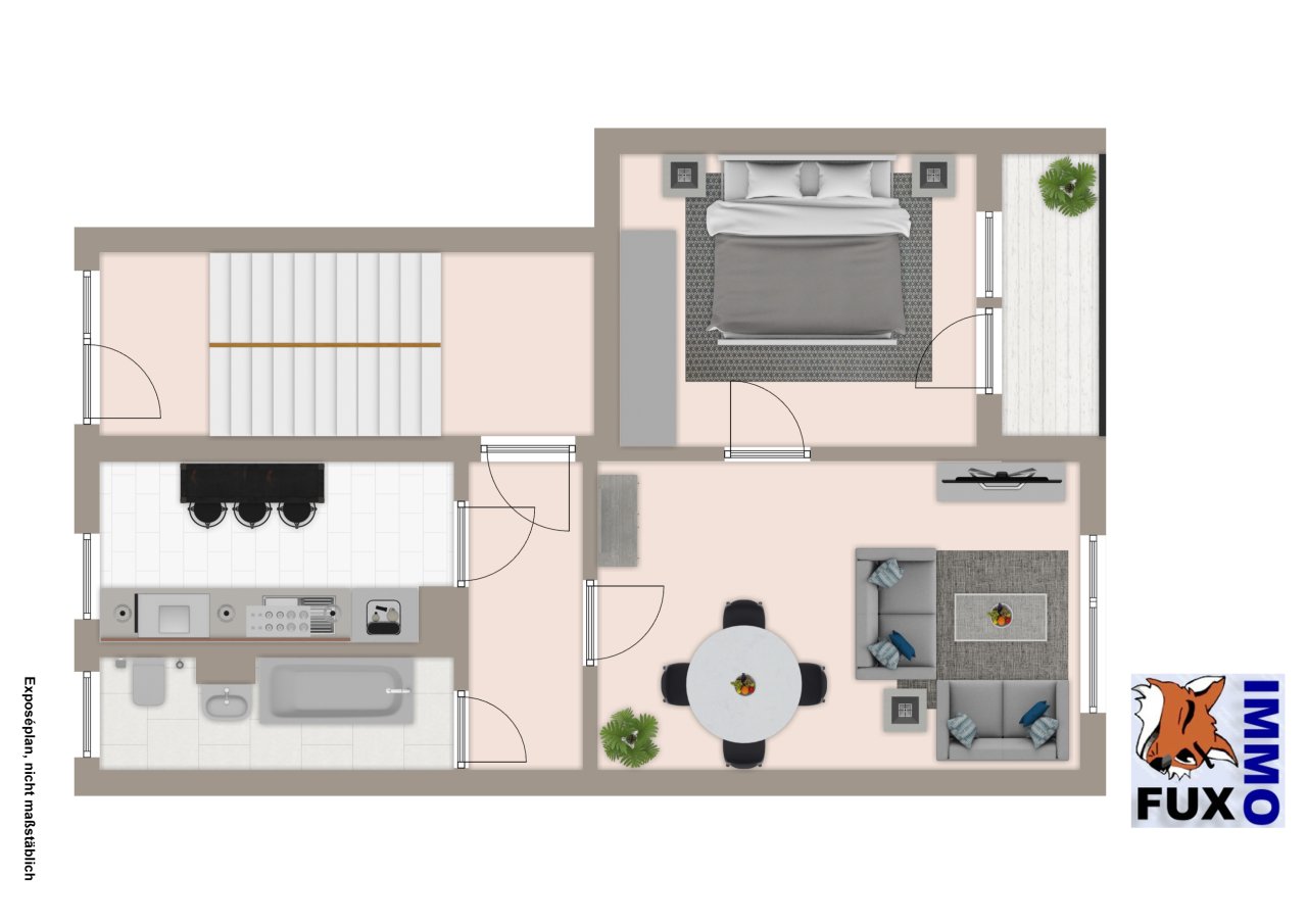 Grundriss Wohnung und Treppenhaus Grundriss Wohnung und Treppenhaus