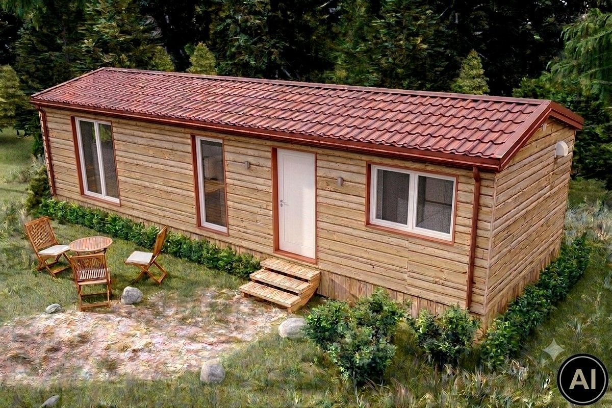 Bad Segeberg: Tiny House ohne Grundstück - Neuwertiger Bungalow im Blockhausstil 